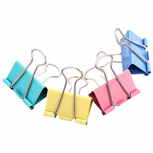 得力长尾夹子办公彩色票夹燕尾夹25mm试卷文件票据夹1-6#大中小号书夹子50mm文具金属固定收纳食品照片铁夹