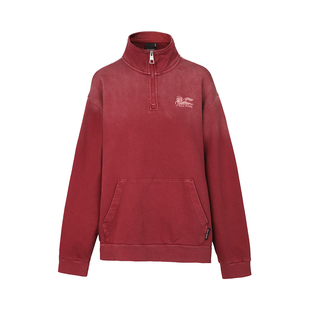 ABLE JEANS宽松立领半拉链卫衣情侣款马年新年装红色26春季新款女