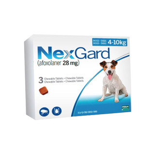 Nexgard尼可信口服体外驱剂除虱子跳蚤蜱虫螨虫4-10kg犬用整盒价