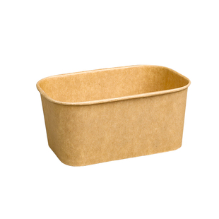 加厚长方形牛皮纸打包餐盒一次性牛皮原木风外卖油炸便当盒沙拉碗