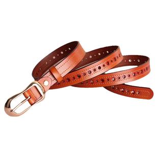 大码皮带女加长胖mm针扣镂空真皮带韩版潮150细女土200斤女士腰带