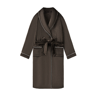 曼妮芬MW1男士睡衣长袍家居服法兰绒睡袍冬季加厚浴袍子 40320136