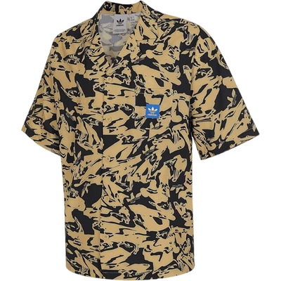 Adidas/阿迪达斯正品三叶草男士宽松翻领短袖印花衬衫JD1149