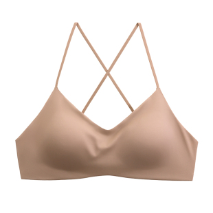 美背交叉肩带无痕7A抑菌内衣女小胸聚拢防下垂无钢圈收副乳文胸罩