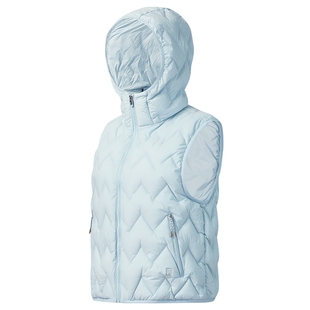 FILA斐乐官方女保暖羽绒马甲冬季新款健身运动连帽羽绒服休闲上衣