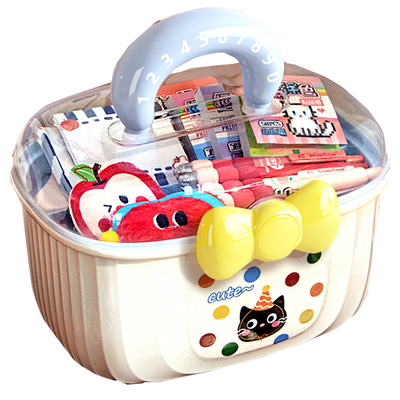 敲可爱！小槑同学苹果猫文具套装礼盒学习用品开学文具大礼包小学生一年级女孩生日礼物女生高颜值儿童初中生