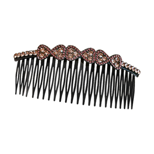 精致水钻盘发插梳女士前额刘海碎发整理神器头顶发夹高端发卡头饰