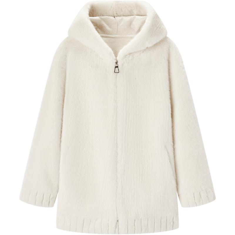 爱居兔短外套女冬季新款高级感连帽防风保暖大衣