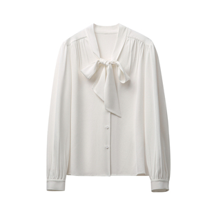 仙气灵动【奢D同款伊斯曼醋酸】法式飘带蝴蝶结宽松藏肉长袖衬衫