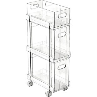 卫生间夹缝置物架物品放置架洗衣机落地架免打孔马桶侧边窄收纳柜