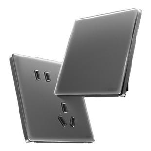 西蒙Simon超薄玻璃哑光开关插座16A一开五孔家用i6Air璃彩深空灰