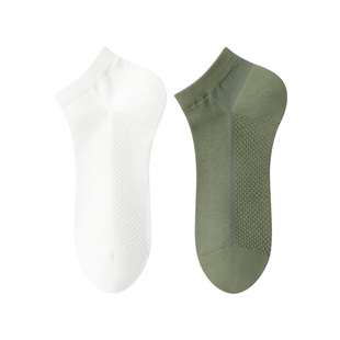 【100%棉】袜子男士夏季薄款纯棉短袜抗菌全棉吸汗防臭透气网眼袜