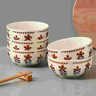 日式 餐具6寸面碗 碗盘子碗碟套装 陶瓷米饭碗家用4.5英寸特别好看