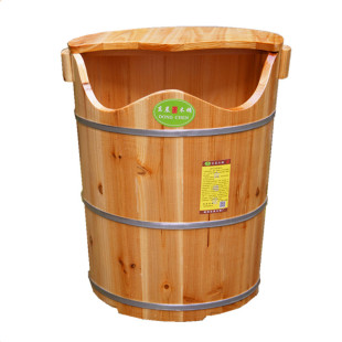 高50厘米杉木高水位泡脚木桶加高熏蒸家用足浴桶足疗盆洗脚过膝盖