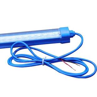 220V海鲜池鱼缸LED照明灯节能防水方管蓝色外壳PVC管道配件灯光