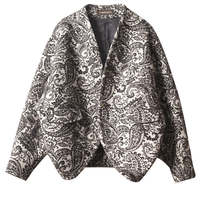 洛边原创浮雕立体满印女短款外套