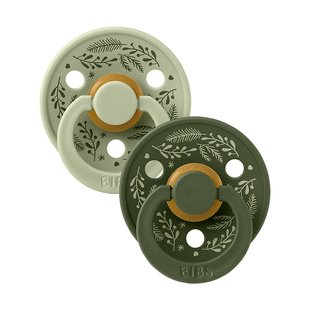 BIBS婴儿宝宝安抚奶嘴0到6个月防胀气仿母乳圆头乳胶Holiday系列