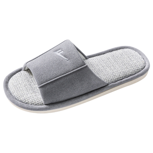 回力亚麻拖鞋男春秋居家四季防臭吸汗家用棉麻拖鞋女夏防滑布拖鞋