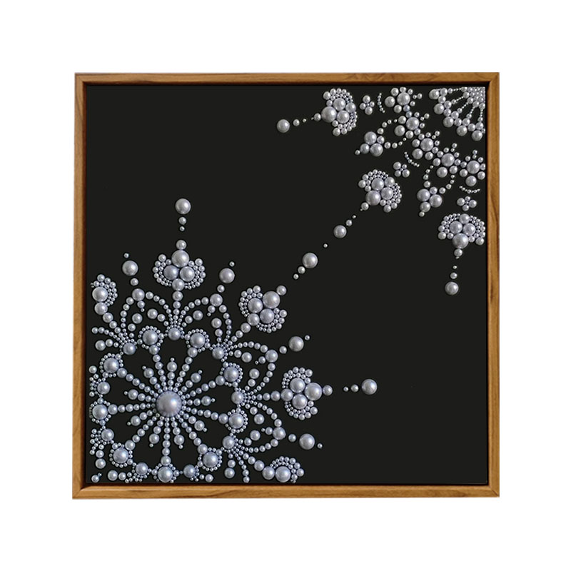 中古赫本风珍珠画DIY材料包宋锦