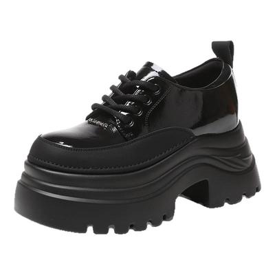 小个子厚底松糕小皮鞋