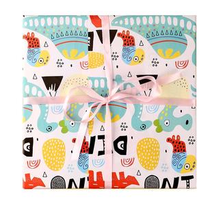 ins风包装纸彩纸卡通可爱儿童生日礼品礼盒包装花纸精美鲜花包花纸大尺寸手工diy彩色圣诞男生教师节日礼品纸