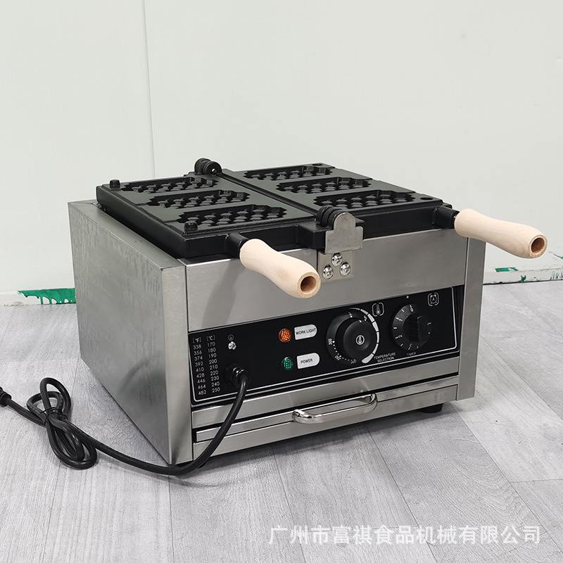 富祺商用蜂窝华夫饼机 格子饼华夫饼机器窝夫饼机 三格翻转松饼机