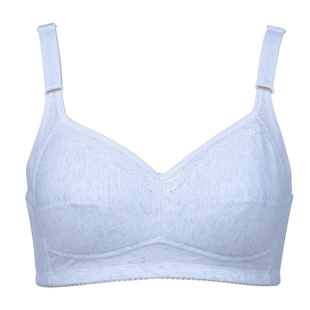 中老年人无钢圈聚拢内衣女纯棉内里大码胸罩薄款妈妈后扣文胸夏季