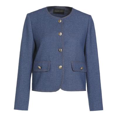 乔万尼初秋小香风外套气质高级感牛仔蓝时尚简约减龄感EM3B351