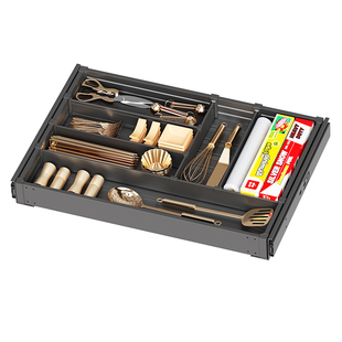 超薄工具抽厨房橱柜拉篮洗碗机上方薄抽屉式工具篮筷勺子刀叉收纳