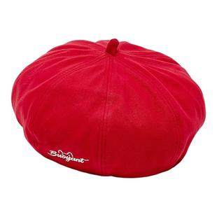 三福贝淑女风简约基础贝雷帽 优雅红色帽子女秋冬2025新款846086