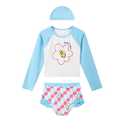 安奈儿童装女童分体泳衣裤套装夏弹力疏水甜美泳池训练沙滩