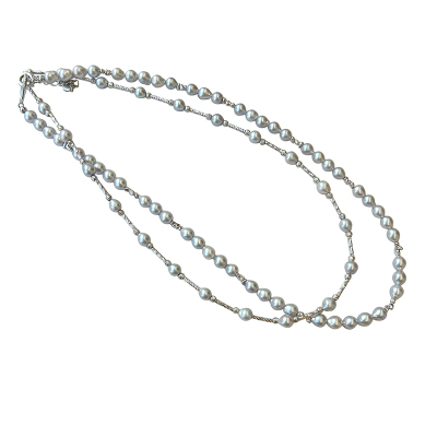 TYUSHA天然淡水真多麻灰珍珠项链