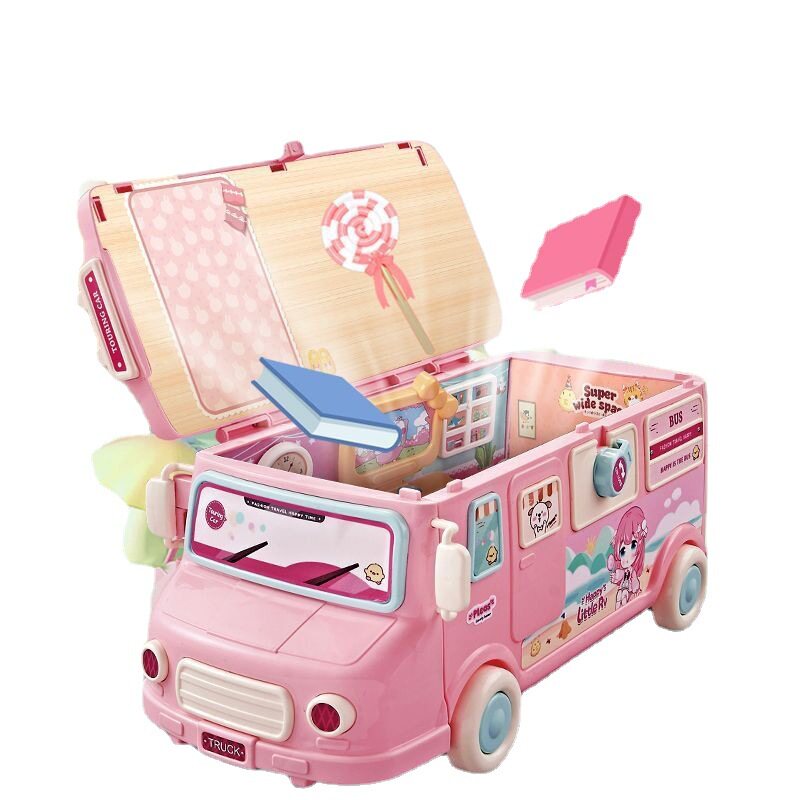 玩具车女3岁6娃娃公主屋变形房车
