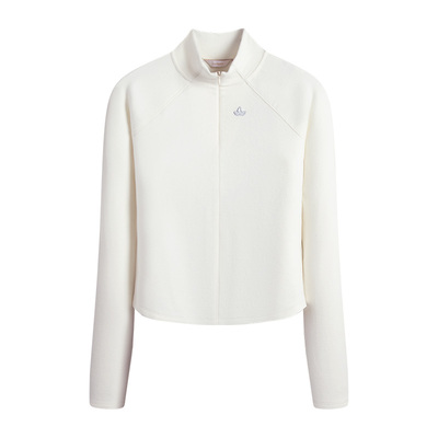 Navigare意大利小帆船毛感锁温长袖T恤女士春季新款半开领体恤衫