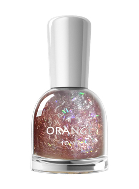 orange亮片指甲油女免烤快干2026秋冬新款可撕拉脚趾裸色护甲