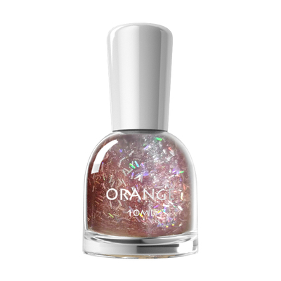 orange亮片指甲油女免烤快干2025秋冬新款可撕拉脚趾裸色护甲