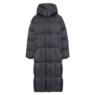 伊芙丽经典切格立领连帽保暖抗冻长毛被子羽绒服女外套24冬季新款