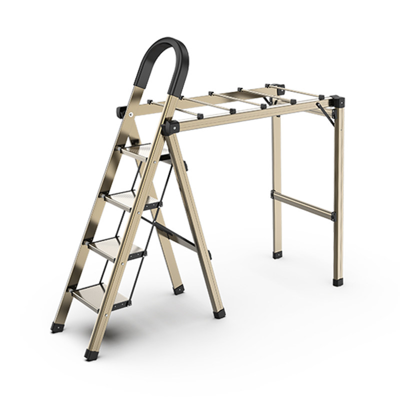 格美居家用折叠晾衣架铝合金梯子