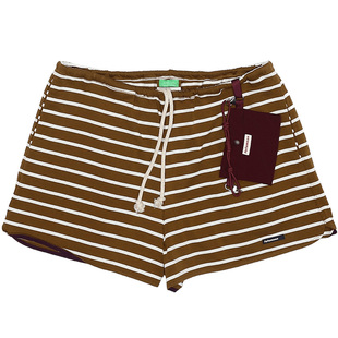 fafamoon设计师品牌 2025夏季新品条纹抽绳运动休闲条纹短裤女