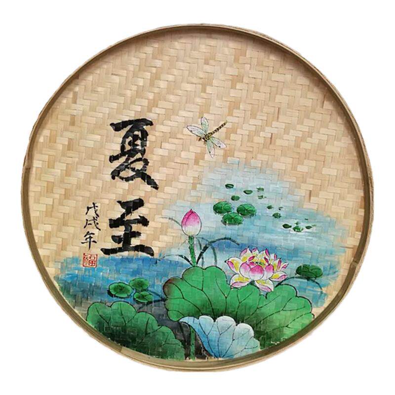 手绘竹编24节气挂件田园装饰