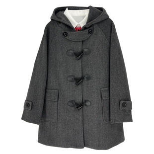 青月社夹棉牛角扣大衣喉部锁扣设计秋冬JK制服学院风连帽毛呢外套