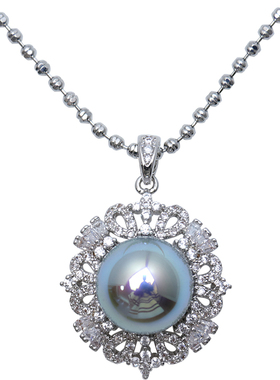 方糖家极光珍珠蕾丝花边项链