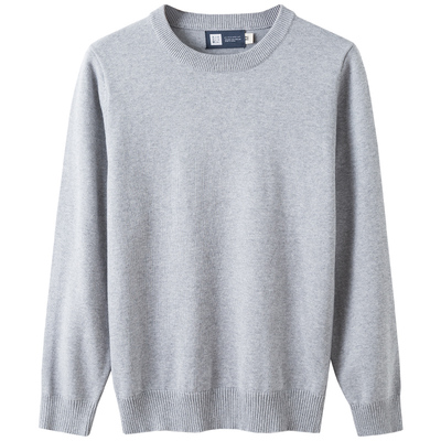 纯棉圆领薄款黑色内搭修身针织衫