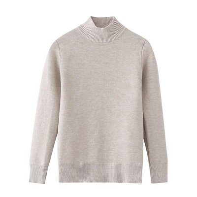 100纯羊绒羊衫女加厚半高领打底衫大码加绒毛衣一体绒羊毛衫秋冬