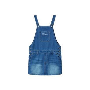 【秋季新品】Ed Hardy埃德哈迪女士牛仔A字领背带连衣裙E1SAW290
