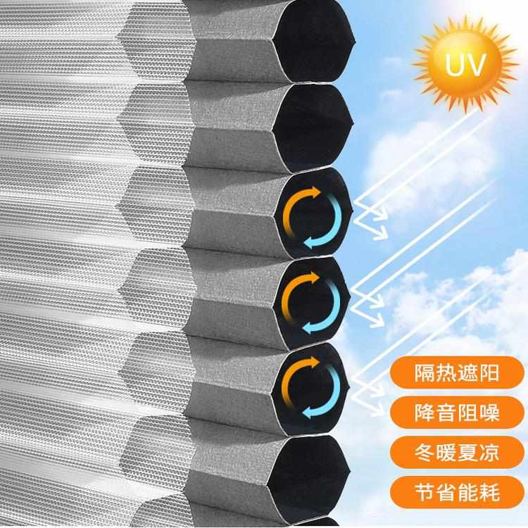 双拉珠蜂巢日夜帘卧室客厅遮光隔热百叶风琴帘简约双层窗帘蜂窝帘