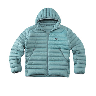 CoosRetro 冬季新款轻薄连帽logo刺绣排骨90白鸭绒休闲简约羽绒服