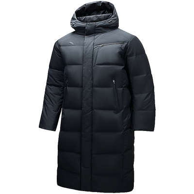 安踏男防泼水长款羽绒服