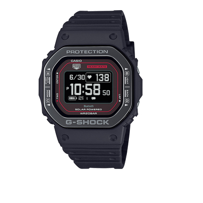 卡西欧手表男心率小方计步血氧测量防水太阳能智能运动表DW-H5600