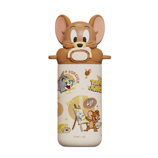 新款猫和老鼠卡通保温杯儿童学生便携吸管水杯高颜值可爱情侣杯子